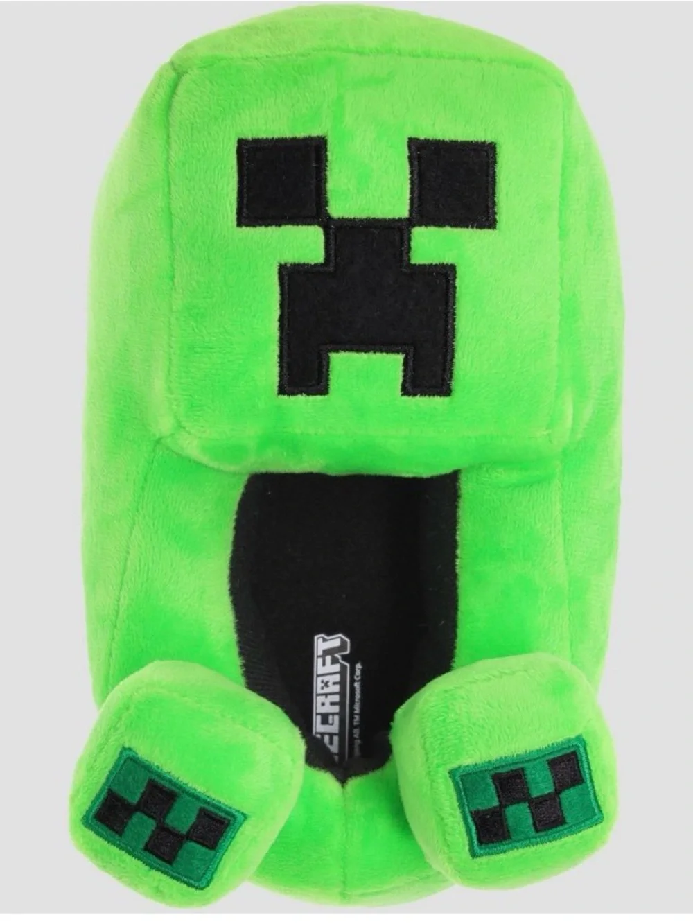 Green Creeper Plush Kids Slippers